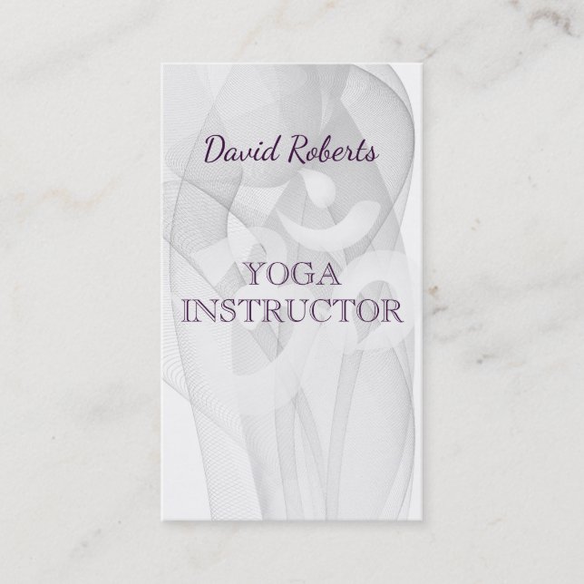 Elegant Yoga Instructor Om Symbol Visitkort (Framsida)