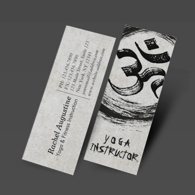 Elegant YOGA-instruktionskalligrafi ZEN OM-symbol Mini Visitkort (Skapare uppladdad)