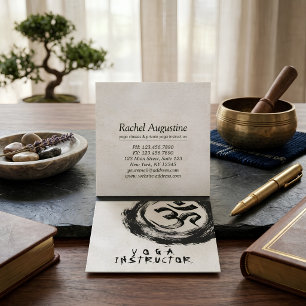 Elegant YOGA-instruktör Kalligrafi ZEN OM-symbol Fyrkantigt Visitkort
