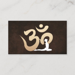 Elegant Yoga & meditation för läderOm-symbol Visitkort