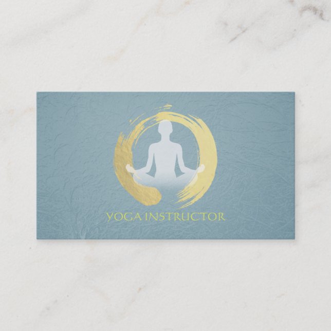 Elegant Yoga Meditation Pose Gold Foil ZEN Symbol Visitkort (Framsida)