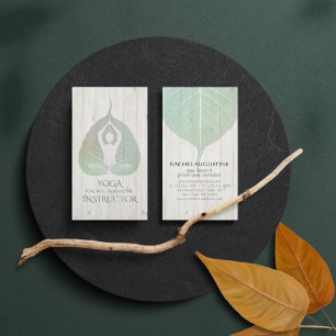 Elegant Yoga Meditation Posture med Bodhi Löv Visitkort