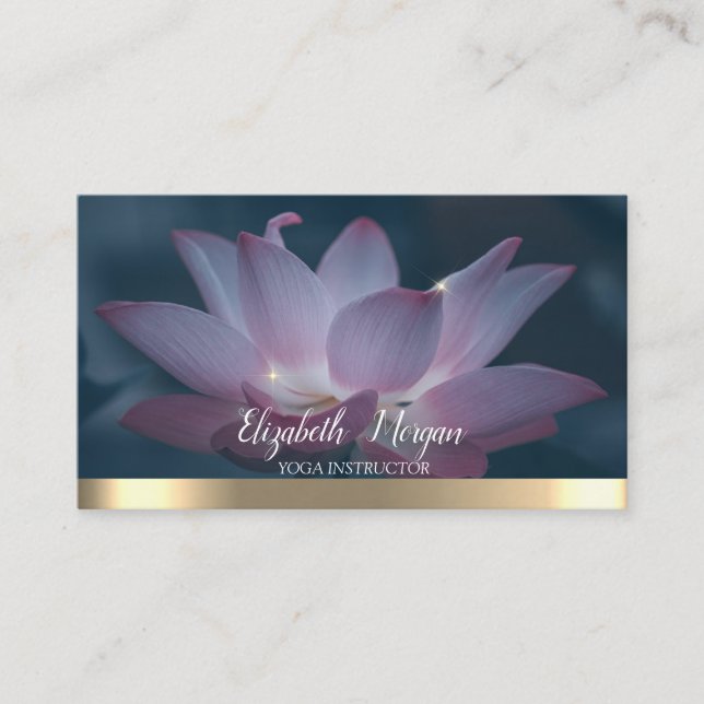 Elegant Yoga Stilig Lotus  Visitkort (Framsida)