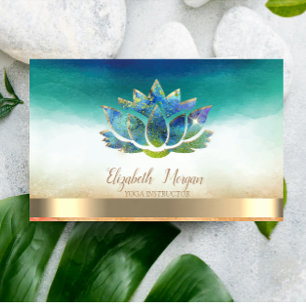 Elegant yogainstruktör Blå Lotus Visitkort