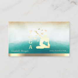 Elegant yogainstruktör Kvinnlig siluett Visitkort