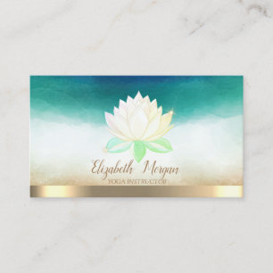 Elegant yogainstruktör Lotus akvarell Visitkort