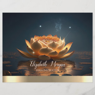 Elegant yogainstruktör Lotus Dark Reklamblad