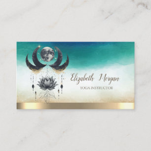 Elegant yogainstruktör Lotus Moons Visitkort