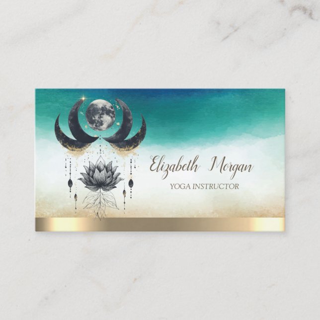Elegant yogainstruktör Lotus Moons Visitkort (Framsida)