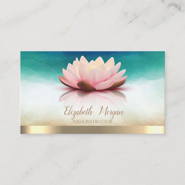 Elegant yogainstruktör Lotus Visitkort (Framsida)