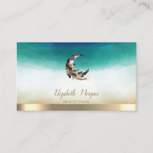 Elegant yogainstruktör Moon Feather Visitkort