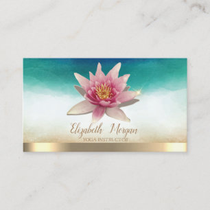 Elegant yogainstruktör Vattenfärg Lotus Visitkort