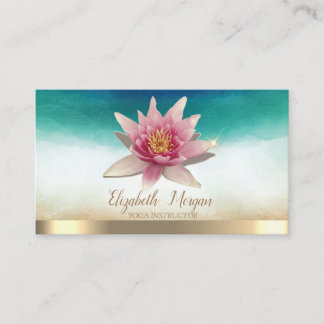 Elegant yogainstruktör Vattenfärg Lotus  Visitkort