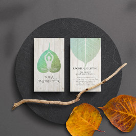 Elegant yogameditationsställning med Bodhi-blad Visitkort