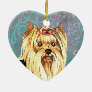 Elegant Yorkie Julgransprydnad Keramik