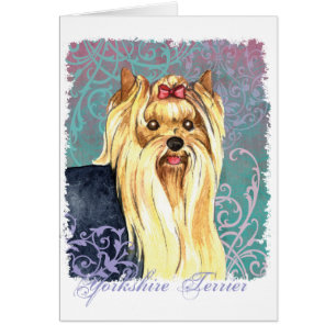 Elegant Yorkie-kort Hälsningskort