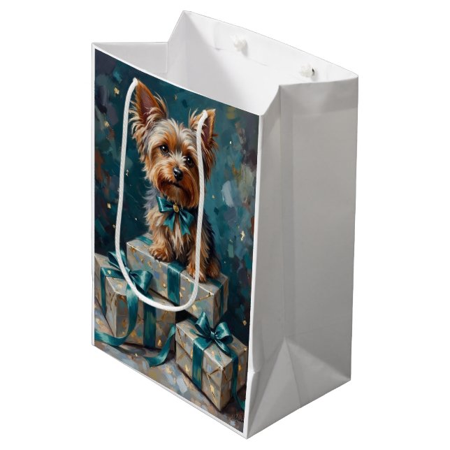 Elegant Yorkshire Terrier Hund Jul Present Staplin (Framsidan Vinklad)