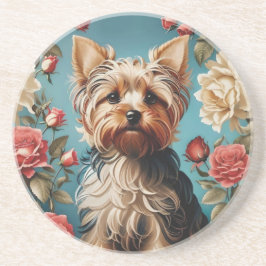 Elegant Yorkshire Terrier Porträtt Ro Garden Underlägg