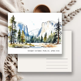 Elegant Yosemite National Park CA Akvarell Resa Vykort