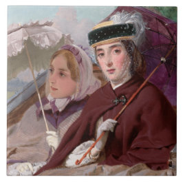 Elegant Young Dam Riding in a Carriage Kakelplatta