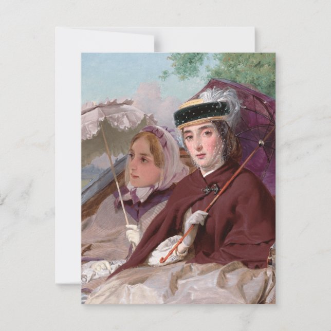 Elegant Young Dam Riding in a Carriage Kort (Framsida)