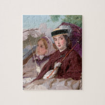 Elegant Young Dam Riding in a Carriage