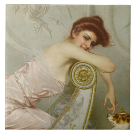 Elegant Young Dam som roterar hennes marionettlikn Kakelplatta