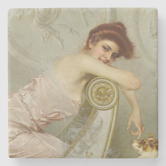 Elegant Young Dam som roterar hennes marionettlikn Stenunderlägg (Framsidan)