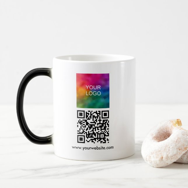 Elegant Your Logo Custom QR Code Promotional Magisk Mugg (Med munk)