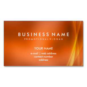 Elegant yrkesmässig modern abstrakt orange visitkortmagnet