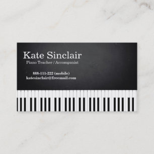 Elegant yrkesmässig pianolärare för modern musi visitkort