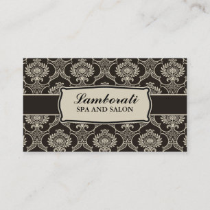 Elegant yrkesmässig vintagedamastblommönster visitkort
