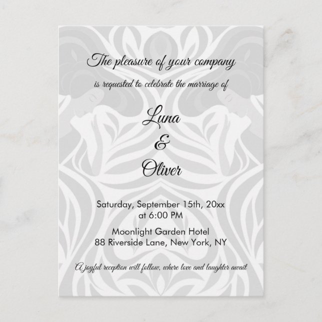 Elegant Yumeji-Inspired Wedding Invitation | MOMO Vykort (Framsida)