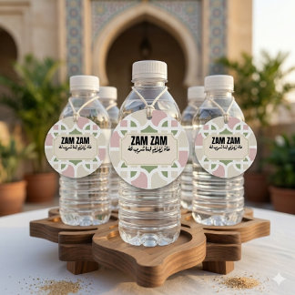Elegant Zamzam Vattenflaska Favor Märke - Islamisk Gåvor Etiketter