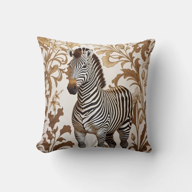 Elegant zebra inspirerad av William Morris  Kudde (Framsida)