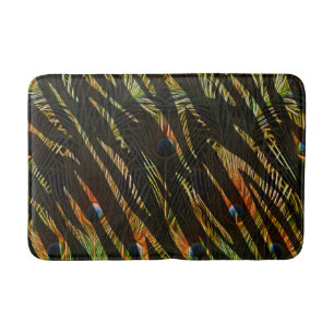 Elegant Zebra Rand Animal Print Peacock Feathers Badrumsmatta