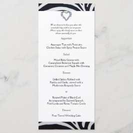 Elegant Zebra Rand Bröllop Menu Meny