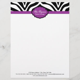 Elegant Zebra tryck Brevhuvud