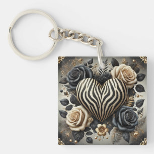 Elegant Zebra tryck Heart & Ro