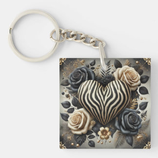 Elegant Zebra tryck Heart & Ro