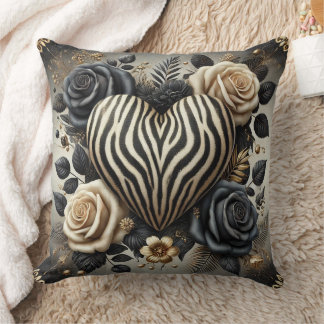 Elegant Zebra tryck Heart & Ro Kudde