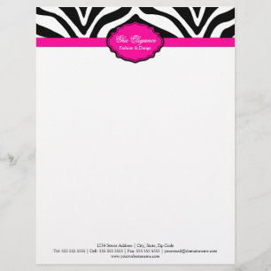 Elegant Zebra tryck Letterhead Brevhuvud