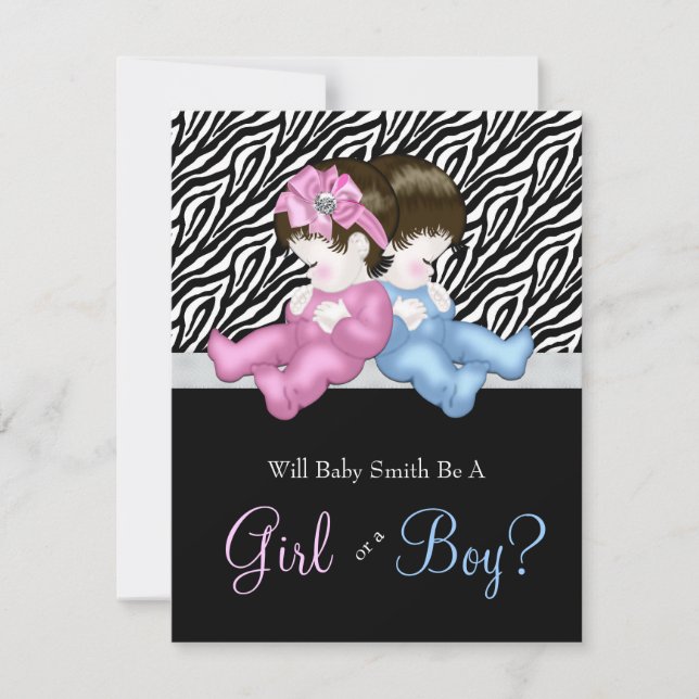 Elegant Zebrageneralfulla Babyshower Inbjudningar (Framsida)