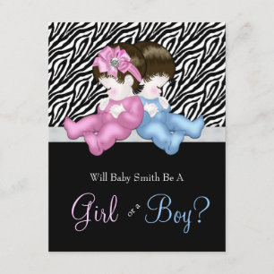 Elegant Zebrageneralfulla Babyshower Inbjudningar