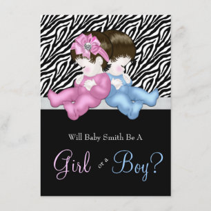 Elegant Zebrageneralfulla Babyshower Inbjudningar