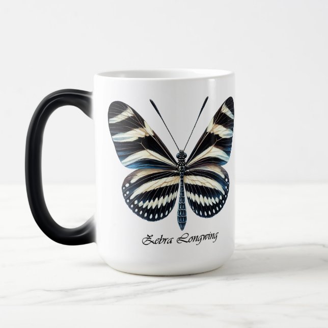 Elegant Zebralångvinge Fjärilslindning  Magisk Mugg (Vänster)