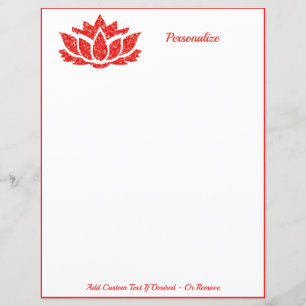 Elegant Zen Lotusblomma Yoga Meditation Röda Ädels