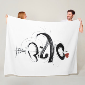elegant zen shodo kalligrafi monogram fleecefilt