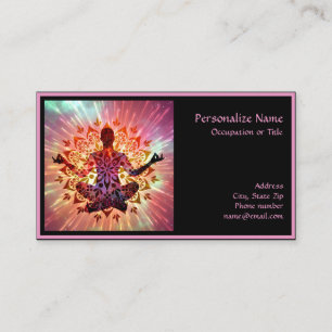 Elegant Zen Yoga Lotus Meditation Chakra Mandala Visitkort
