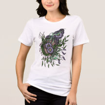 Elegant Zentangle Lila Blomsterbukett Dam T-shirt